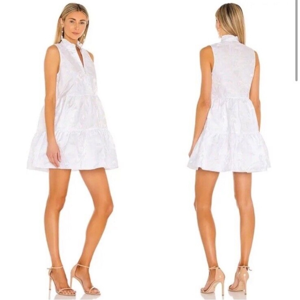 Amanda Uprichard Sleeveless Saffron Floral Mini Dress White